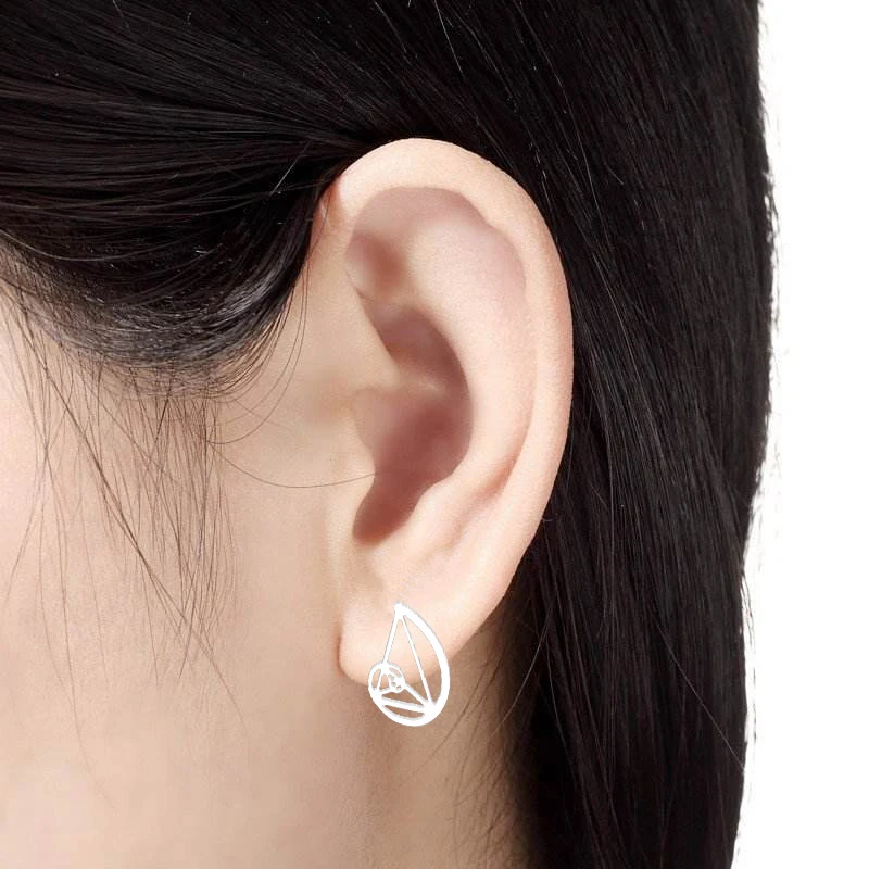 

Drop Shipping 2020 Golden Triangle Unusual Stud Earrings - Fibonacci - Golden Ratio Ear Studs Fashion Jewelry