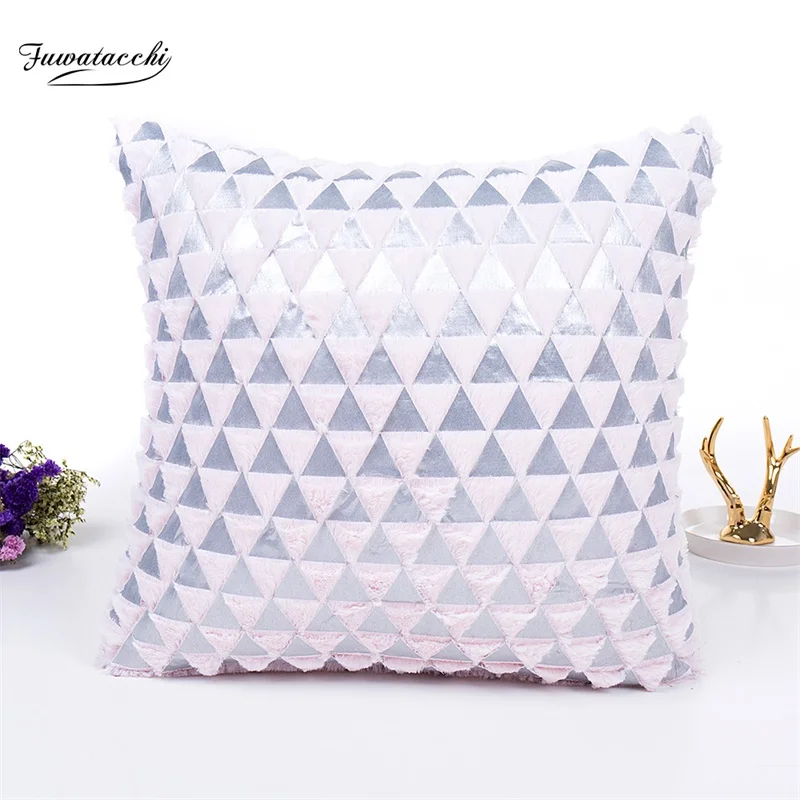 Плюшевые Чехлы для подушек с геометрическим рисунком Fuwatacchi наволочки домашнего