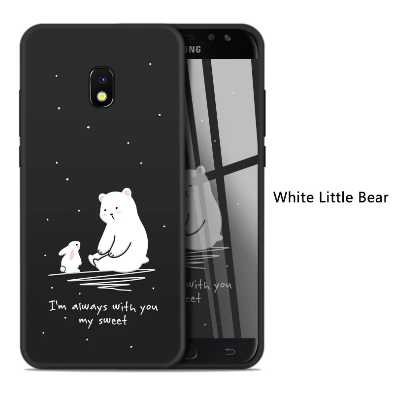 White Little Bear Силиконовый чехол для samsung Galaxy J8 чехол откидная крышка iphone х 3D рельеф для Galaxy J7 Pro Чехол милый для J8 бамперы - Цвет: White Little Bear