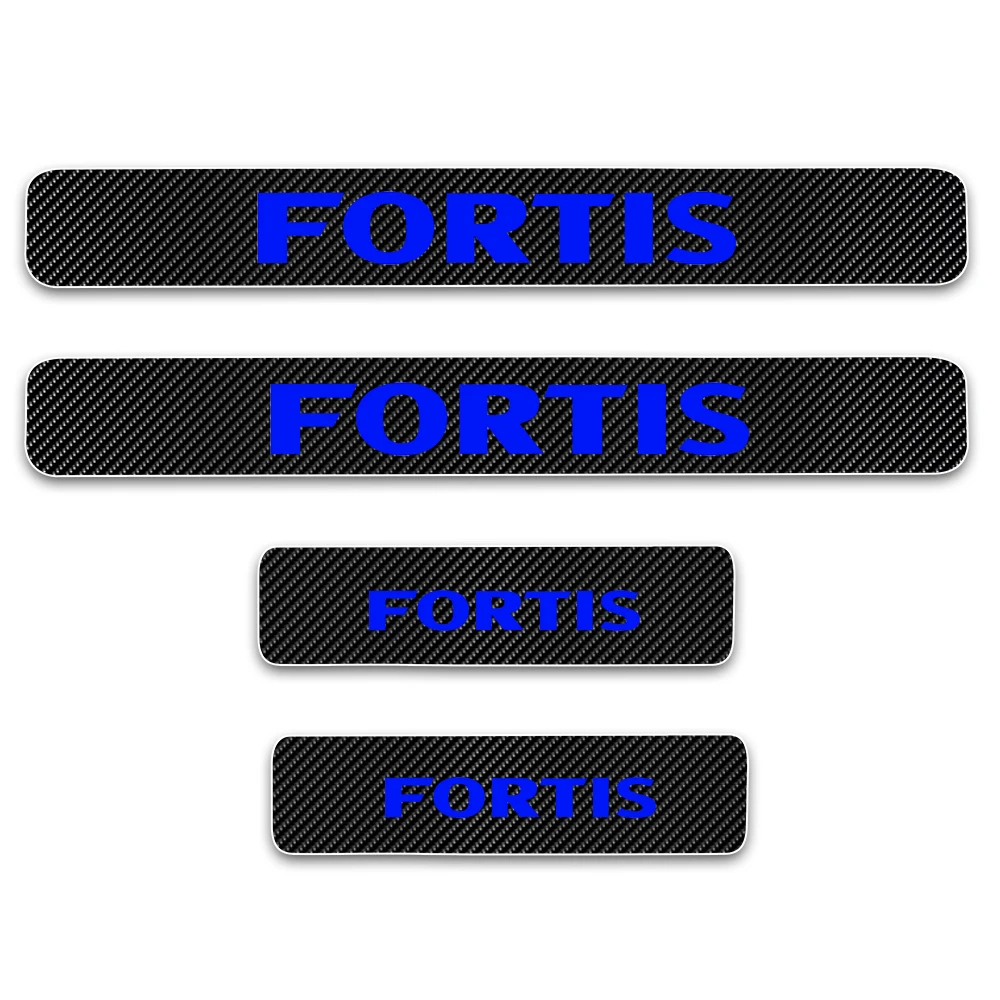 

For Mitsubishi FORTIS 4D Carbon Fiber Vinyl Sticker Car Door Sill Scuff Plate Protector Guard Car Stickers Auto Accessories 4Pcs