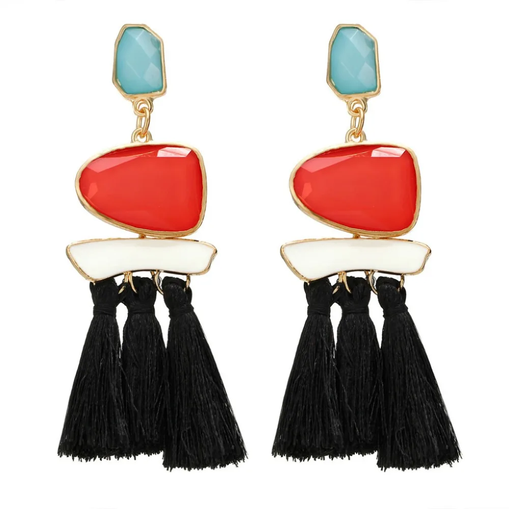 Bohemian Women Fashion Tassel Long Earring Vintage Multicolor Ear Accessories Hot Sales Wedding Party Folk Style Dangle Earrings | Украшения