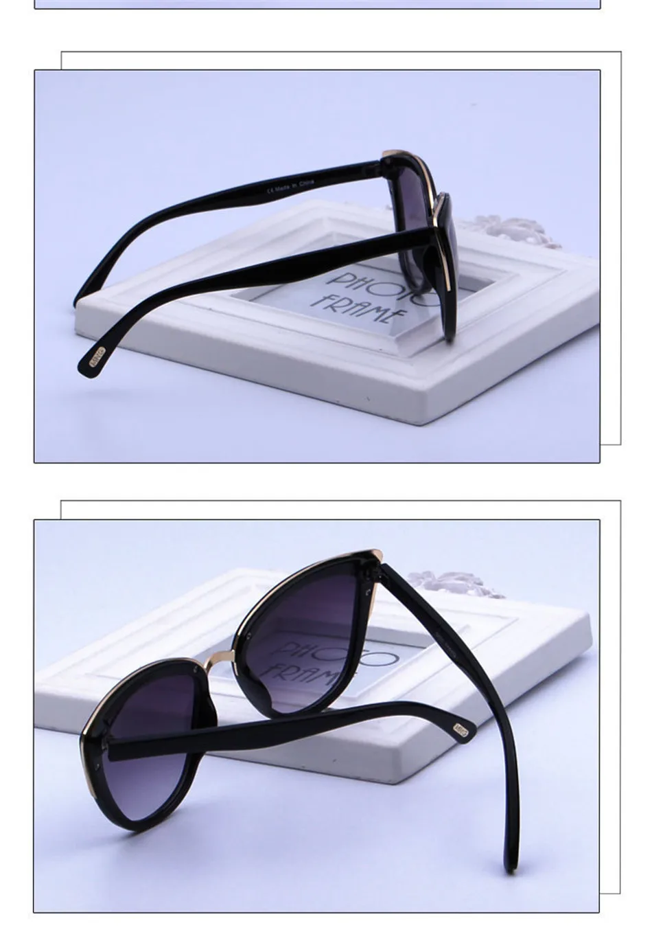 Elbru Cateye Sunglasses Women Vintage Gradient Glasses Retro Cat Eye Sun Glasses Female Eyewear UV400 Gafas lunette soleil femme