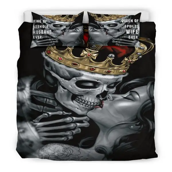 Design 3 Drop shipping Boys Bedding Sets 3D Digital Printing Skull Bedding Set Duvet Cover Microfiber BEST Queen King - Цвет: Design 3