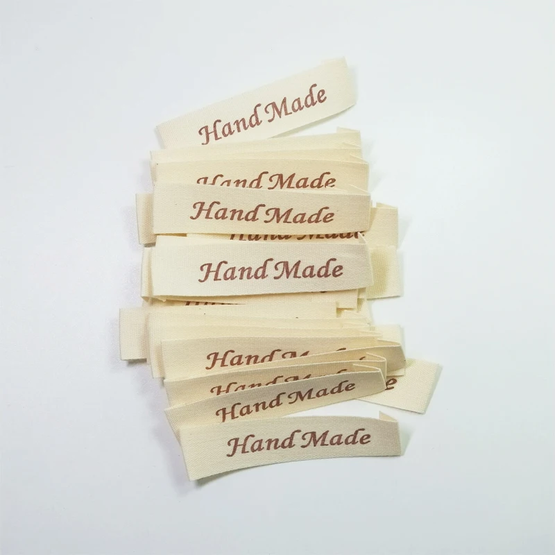 100 шт хлопчатобумажная ткань для шитья хлопчатобумажная этикетка для одежды этикетки ручной работы с буквенным узором одежда этикетки для одежды этикетки