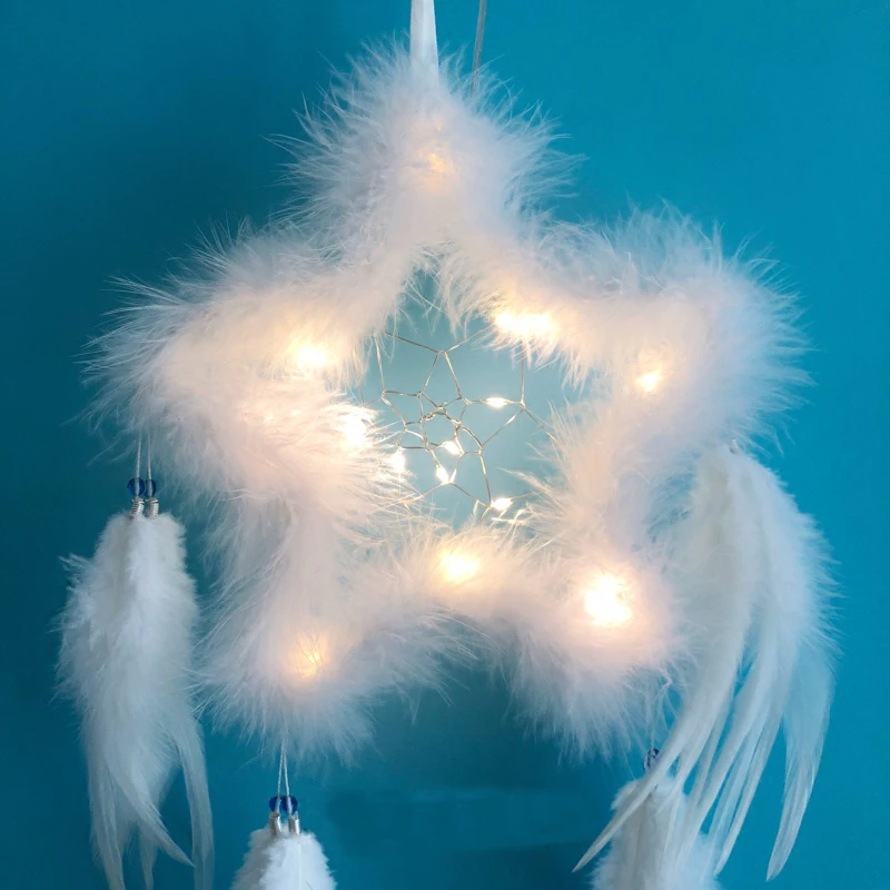 Ловец снов Фея свет перо кулон домашний декор ручной работы ночные светильники