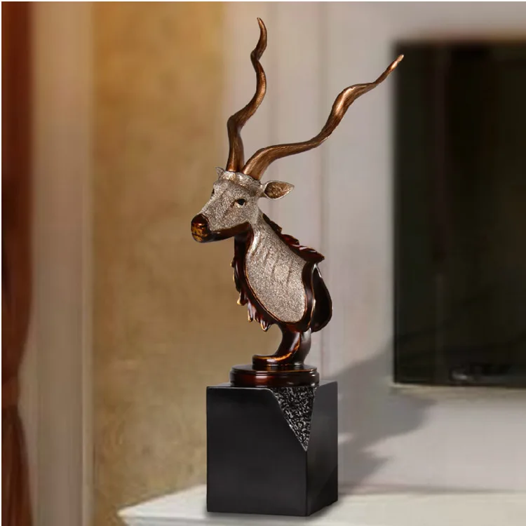 

European creative ornaments home decor crafts luxurious soft furnishings antelope head office desktop decorations