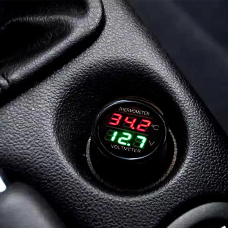 VODOOL 2 в 1 автомобиль авто 12 24 двойной дисплей светодиодный цифровой термометр
