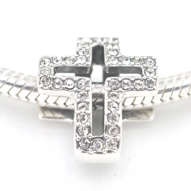 Новинка 2015 Очаровательное ожерелье Pandora с крестиком украшенное камнями для