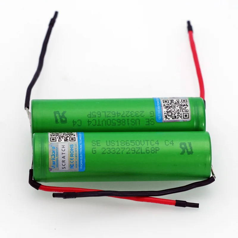 VariCore Новинка 3,6 В 18650 US18650VTC4 2100 мАч VTC4 20A 30A разрядная аккумуляторная батарея+ силикагелевый кабель DIY