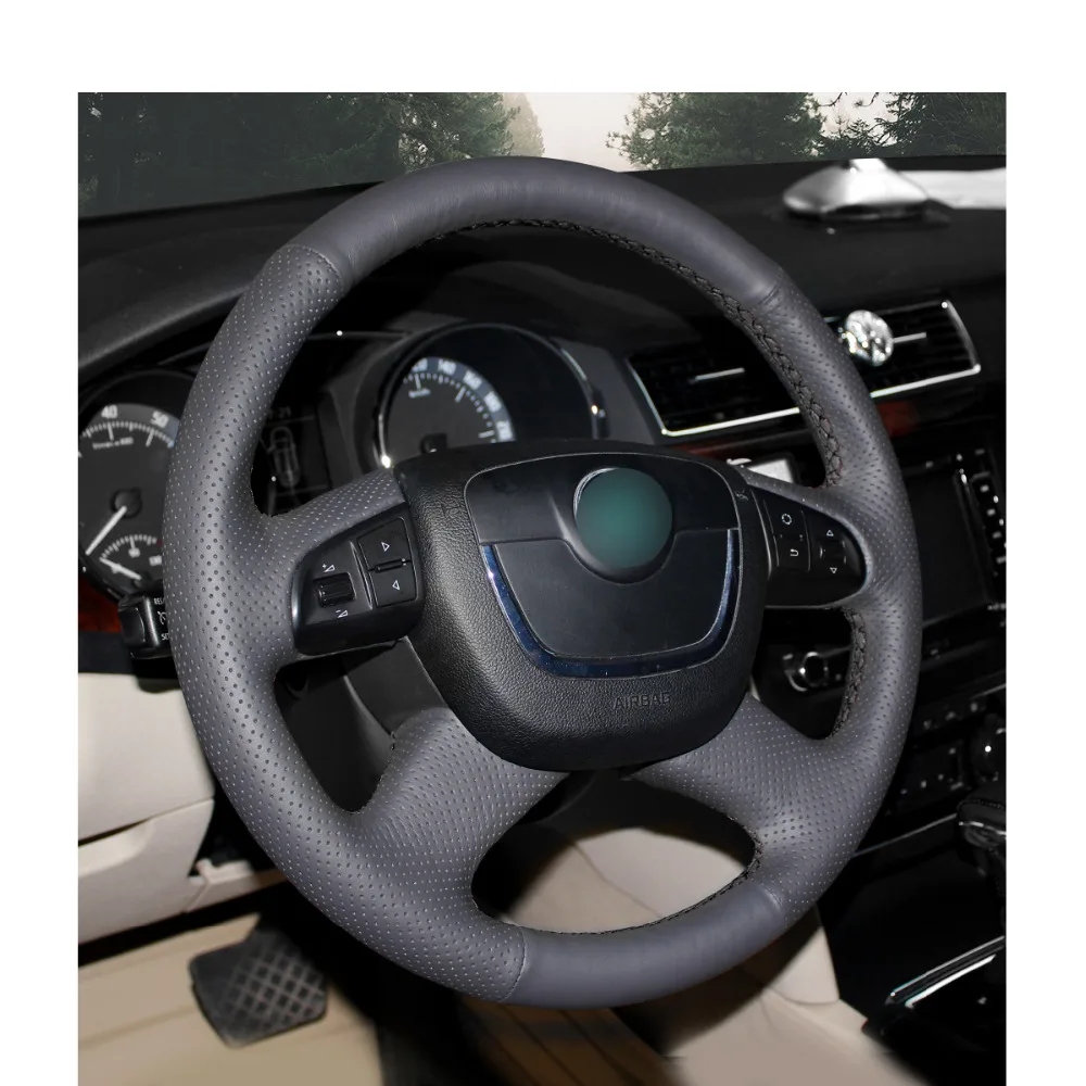 Прошитая вручную черная искусственная кожа для Skoda Octavia a5 a 5 Superb 2012 2013 Fabia 2010|Чехлы
