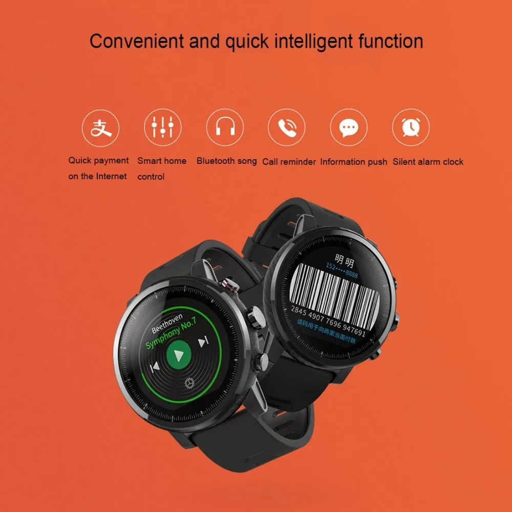 Оригинал Международный Xiaomi Huami Amazfit Stratos Смарт часы 5ATM Водонепроницаемый 1 34 'Ɗ