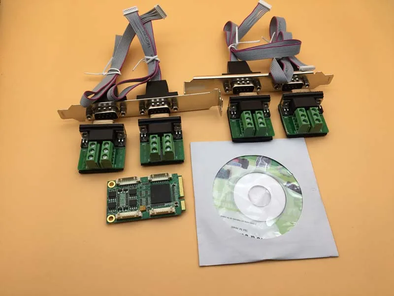 MINI PCI E к 4 портовой последовательной карте RS422 / 485 с чипом EXAR 17V354 9 контактный