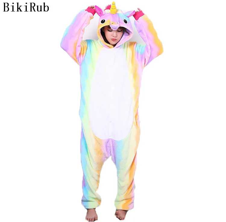 BIKIRUB Kigurumi пижамы фланелевые милый единорог Пегас мультфильм пижама для животных