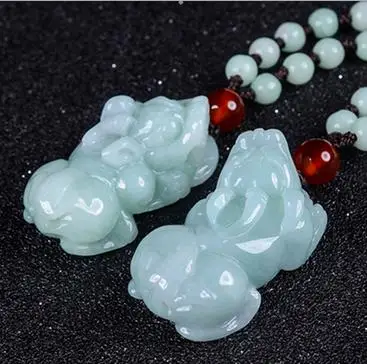 Кулон из натурального бирманского камня резное ожерелье Pokemon Pixou мужское и