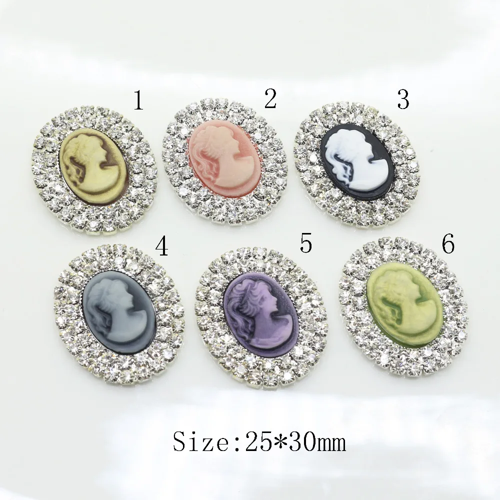 Новинка 5 шт./Искусственная смола овальные Стразы пуговицы аксессуары для волос