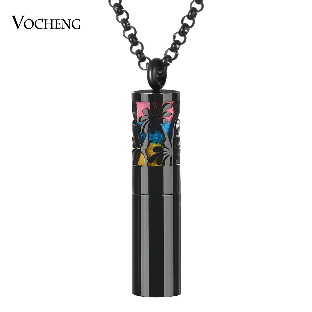 

10pcs/lot Container 2-in-1 Perfume Aroma Diffuser Bar Pendant Necklace 316L Stainless Steel Do Not Include Oil Pads VA-1016*10