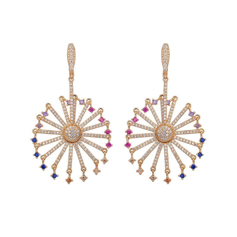 Новое поступление серьги белого золота Австрийские Разноцветные серьги-клипсы с