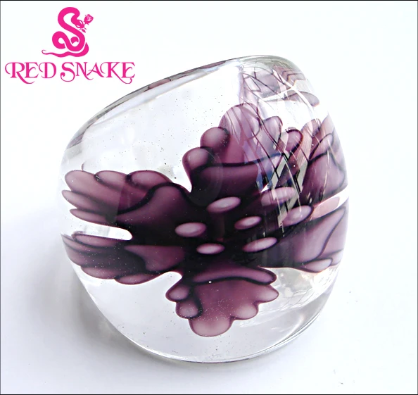 Модное кольцо с красной змеей ручной работы из винограда фиолетового