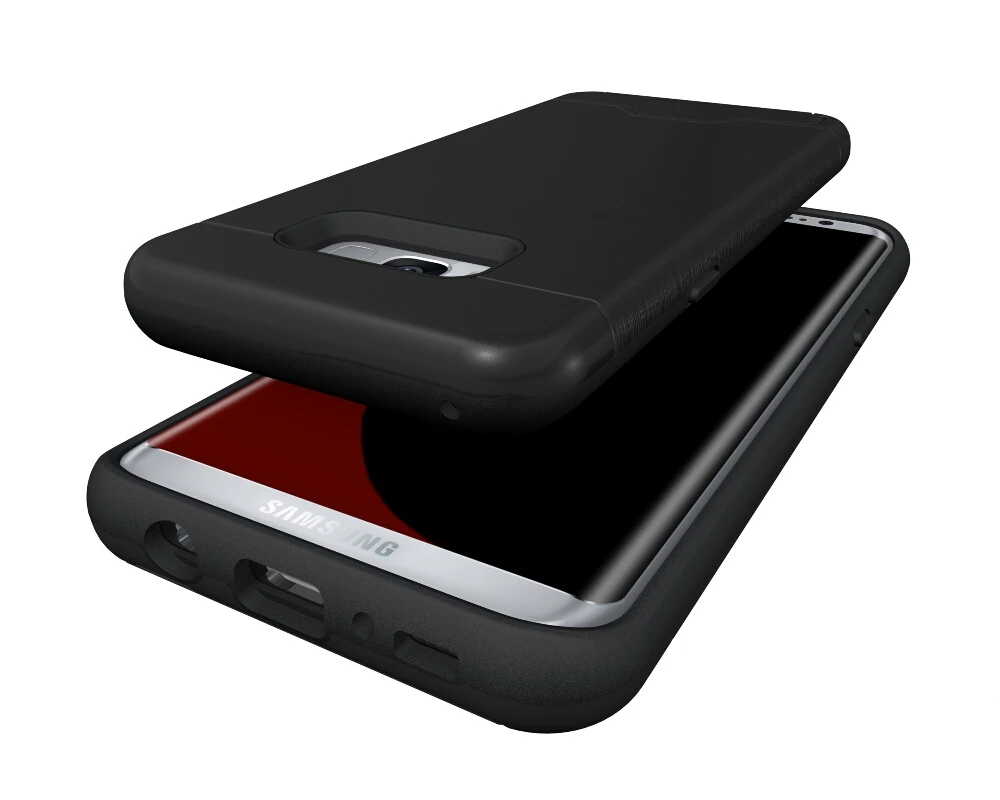 Роскошный гибридный противоударный Satnd чехол для телефона samsung S10 S9 S8 Plus S7 edge A3 A5 A7 A8 чехол карман для кредитных карт скрытый чехол