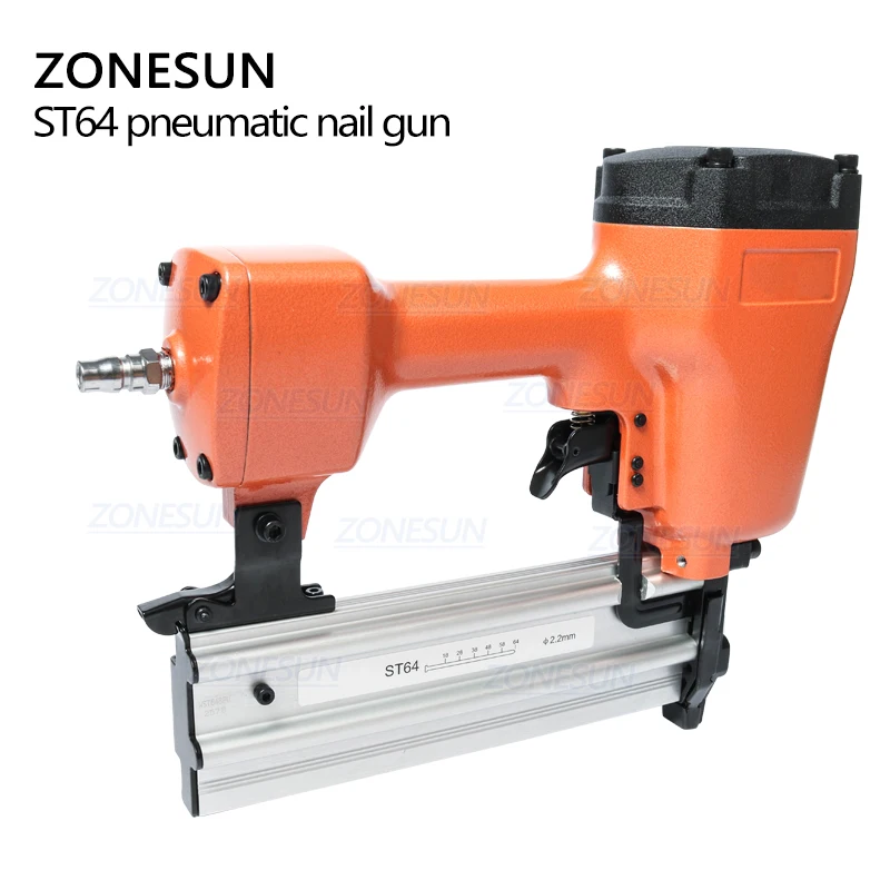 ZONESUN ST64 стальной Железный пистолет для гвоздей пневматический микропиннер