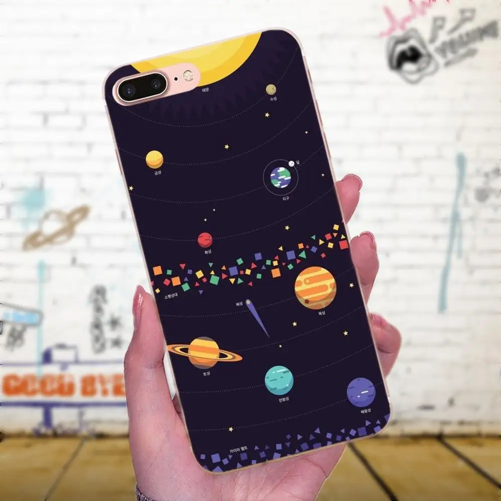 Глянцевая солнечная система Space Planet Stars красивый рисунок TPU для Apple iPhone X XS Max XR 4 4S 5 5C
