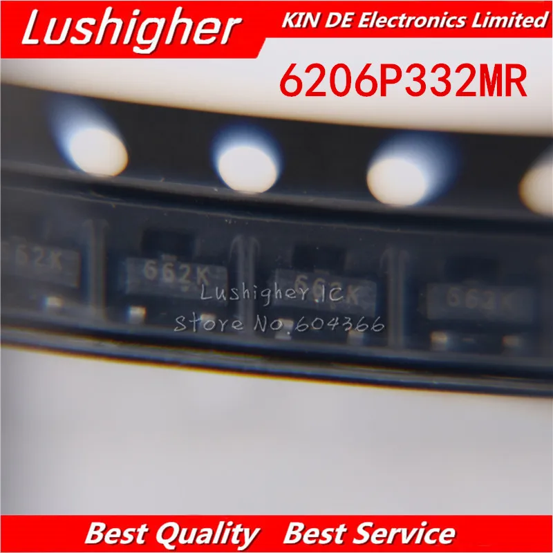 100 шт. XC6206P332MR SOT23 XC6206P332 маркировка: 662K SOT 23 3 В А регулятор напряжения|voltage regulator|3.3v
