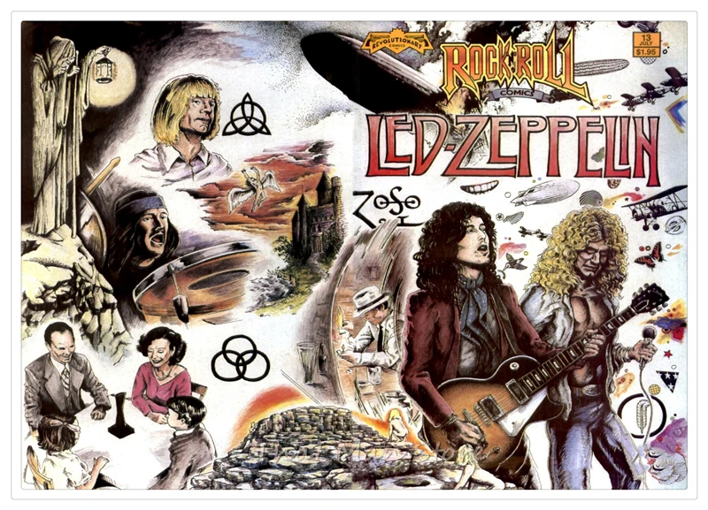 Led Zeppelin белая крафт-бумага рок плакат классический старый постер музыкальной группы часть 2 42*30 см