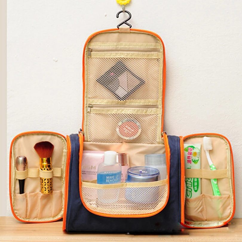 

Fashion Korean Style Woman Cosmetic Bags Men Travel Toiletry Kits Makeup Organizer Large Capacity Polyester 5 Colors bags New