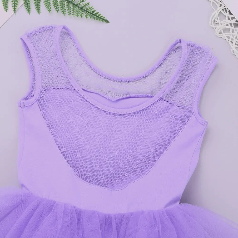Детское балетное платье IIXPIN для девочек стрейчевое Сетчатое с u образной спинкой