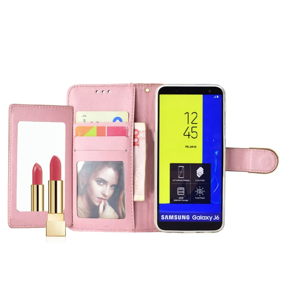 Роскошный 3D Блестящий кошелек из искусственной кожи со стразами для Samsung Galaxy J3 J4 J6