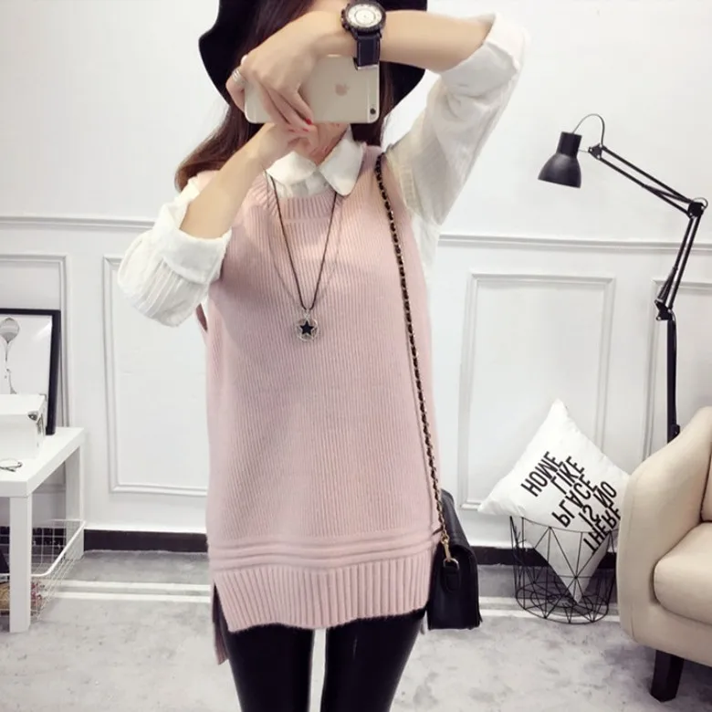 Spring and Autumn New Arrival Women Fashion O-neck Knitting Vest Korean Style Female Elegant Casual Sweater | Женская одежда