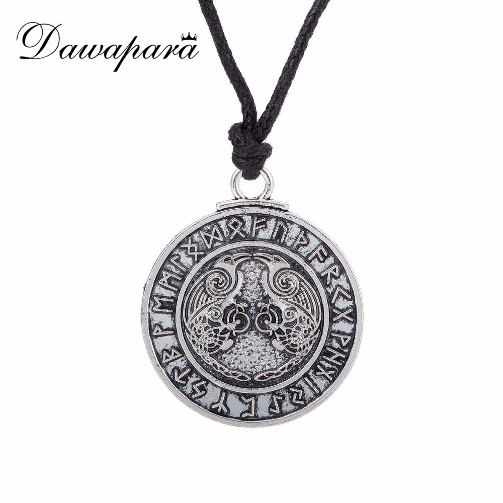 Dawapara Ворон Одина Valknut амулет норвежский викинг Runes Triskelion символ Triskele мужское