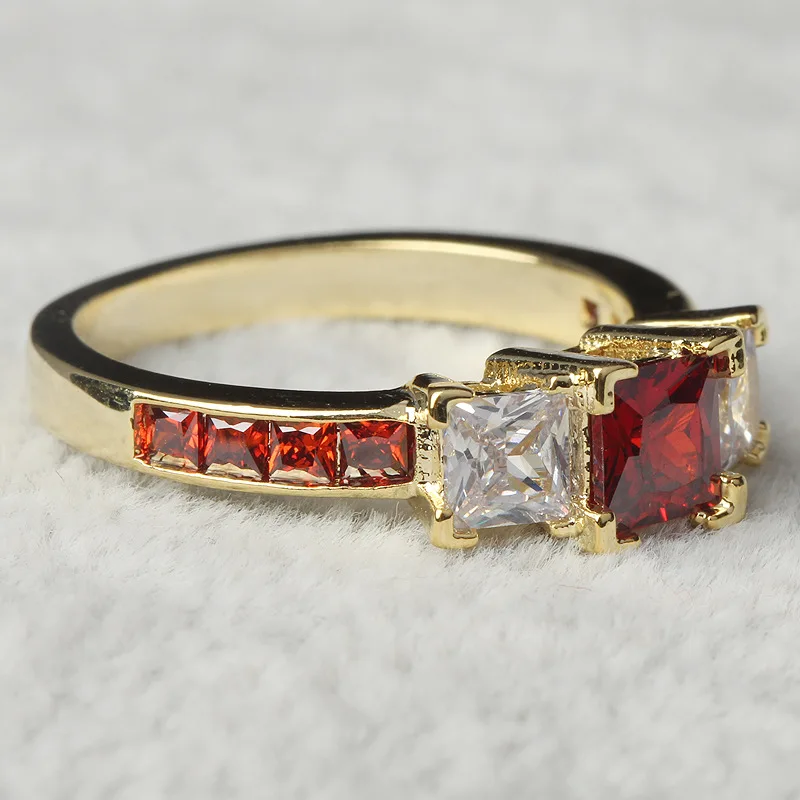 Женское Обручальное Кольцо ROMAD красное кольцо с геометрическим узором и