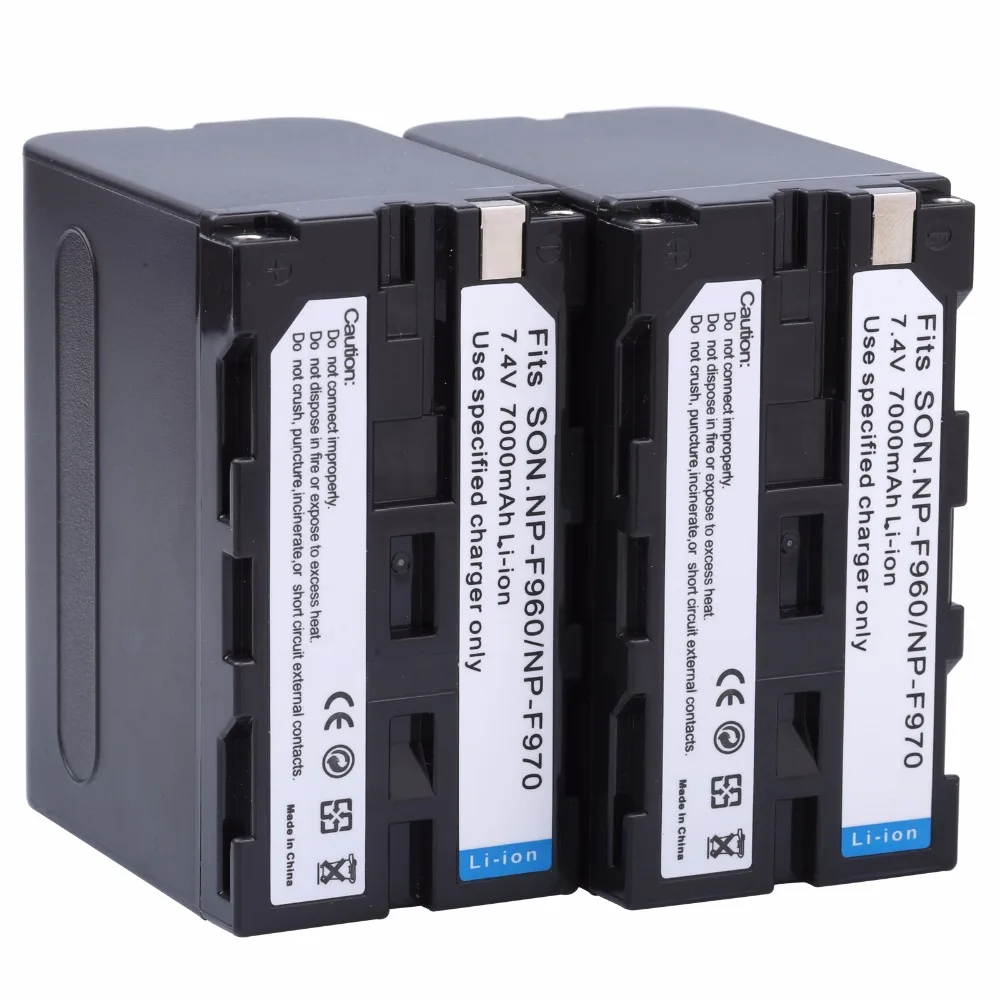 Probty 2 шт. 7000 мА/ч NP-F970 NP-F960 NPF960 NP F970 bateria аккумуляторы + Зарядное устройство для Sony