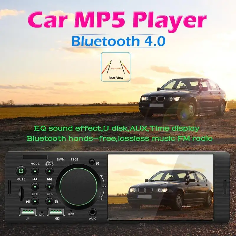 SWM 7805 4 1 дюйма Din автомобильное радио Авто Аудио Стерео Авторадио Bluetooth Поддержка