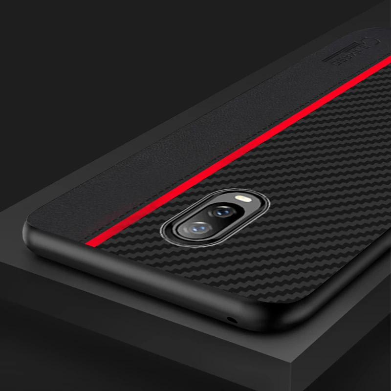 Чехол для Oneplus 7T Pro 6 T 6 T, чехол для Oneplus 7T 5T 6 T 7 Pro, чехол из углеродного волокна и кожи, мягкий силиконовый чехол для One plus 6 T