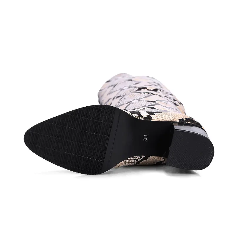 

Fanyuan Sexy Pointed Toe Leopard Fashion Boots Winter Women shoes Comfort Slip-On High heel Over-the-Knee Boots Zapatos de mujer