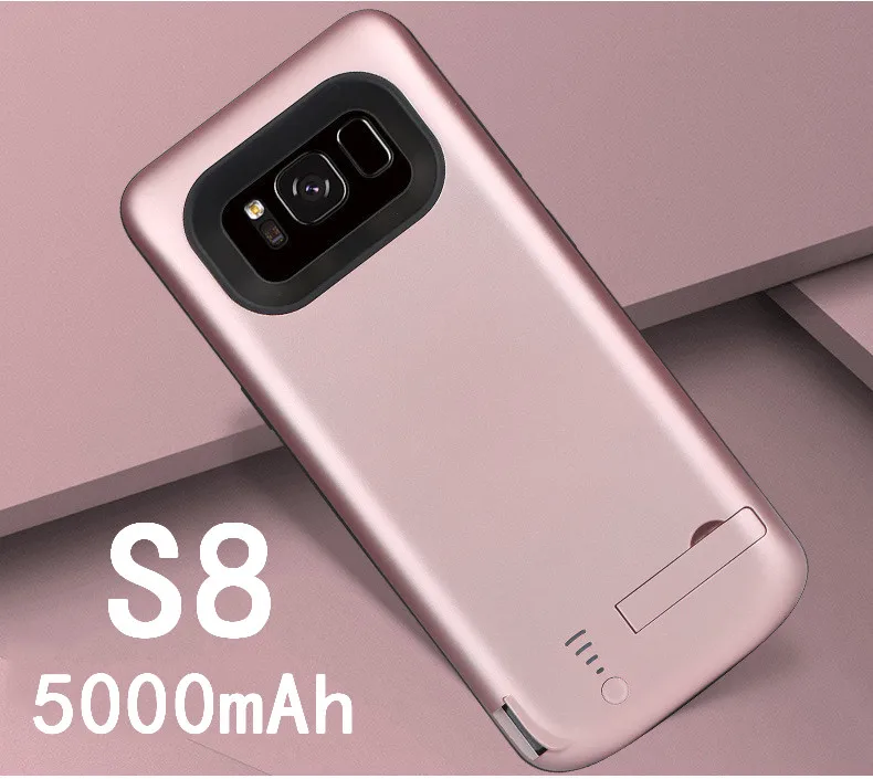 S8-Rose Тонкий ударопрочный чехол для зарядки аккумулятора 6500 мАч для samsung Galaxy S8 S9 Plus Note 8 Внешний перезаряжаемый внешний аккумулятор - Цвет: S8-Rose