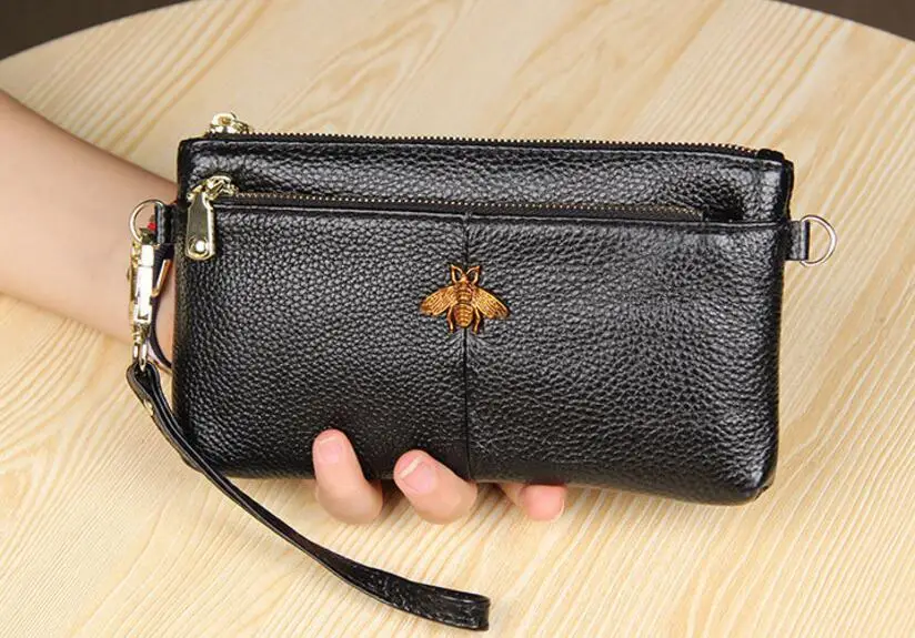 Кошелек женский брендовый дизайн Portefeuille femme из натуральной кожи кошелек-клатч