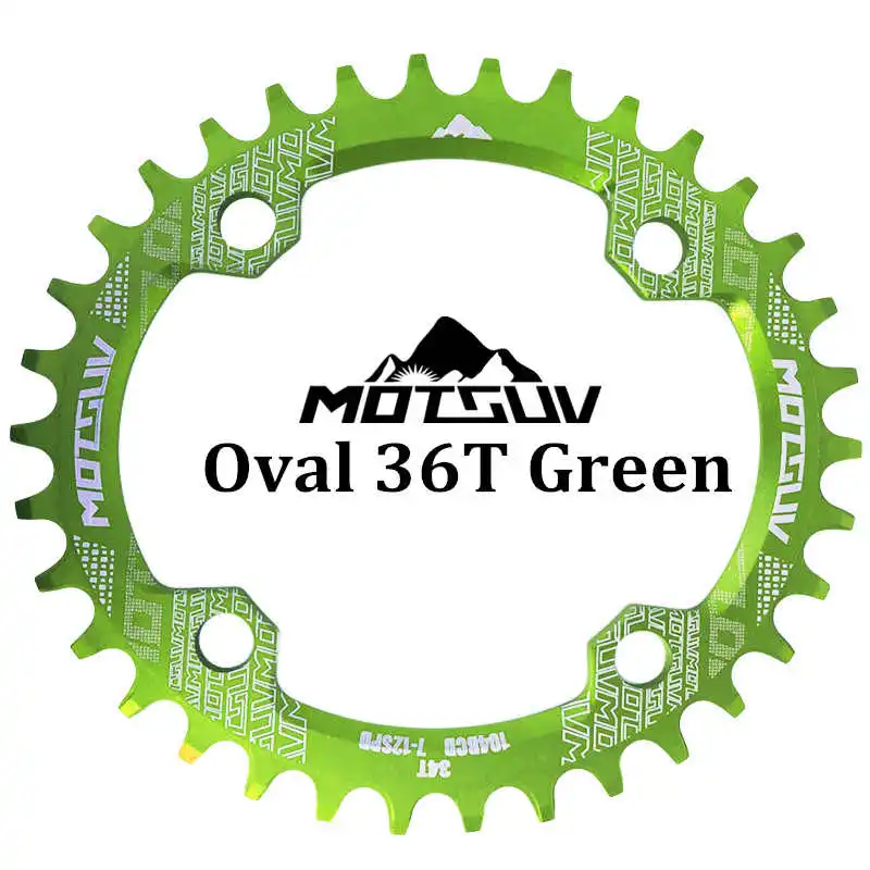 Green Oval 36T MOTSUV овальная узкая широкая цепь MTB горный велосипед 104BCD 32T 34T 36T 38T шатун зубная пластина части 104 BCD - Цвет: Green Oval 36T