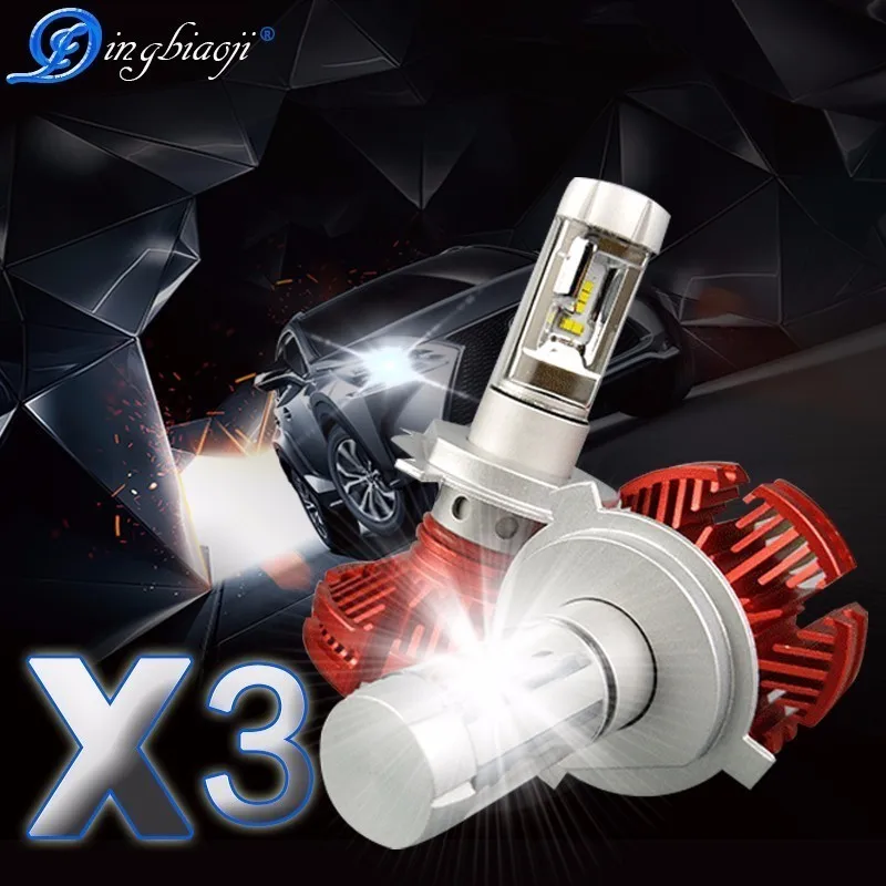 X3 2 шт. 9005 HB3 9006 HB4 H11 H4 H7 Led H1 Авто головной светильник 50 Вт 6000LM IP67 автомобильный