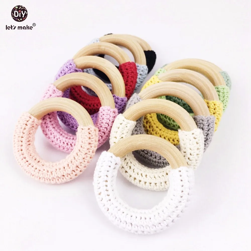 Игрушка для прорезывания зубов Let's Make натуральная древесина клена кольца 20 шт.