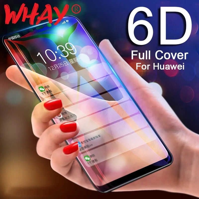 6D закаленное стекло для Huawei Honor 9 10 Lite 7X 8X Защитное экрана P20 Pro Mate 20 Nova 3 3i Y6