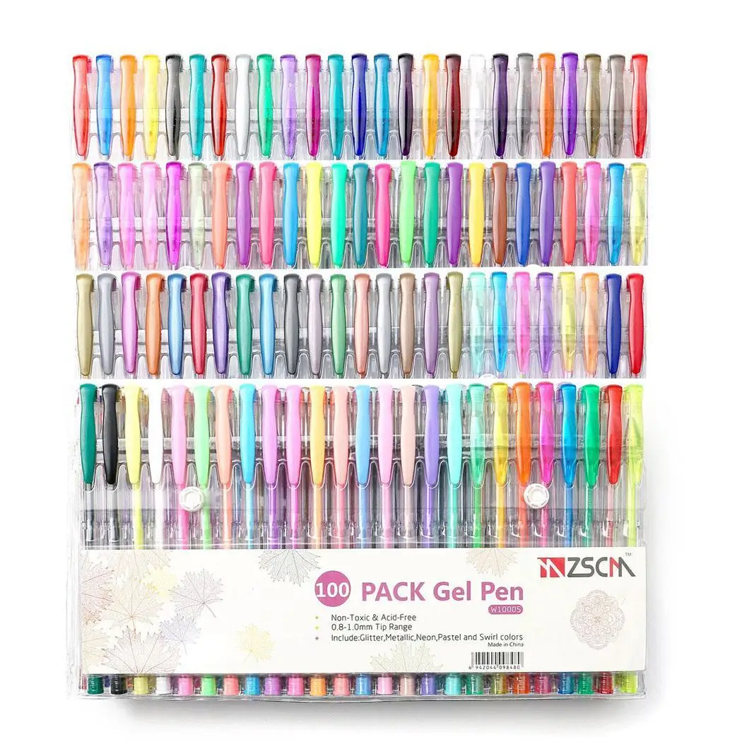 multicolor 100pcs Многоцветная блестящая гелевая ручка ФЛУОРЕСЦЕНТНОЕ перо 60 шт. х ручки маркерная живопись канцелярские принадлежности для граффити 48 шт. х ручки - Color: multicolor 100pcs