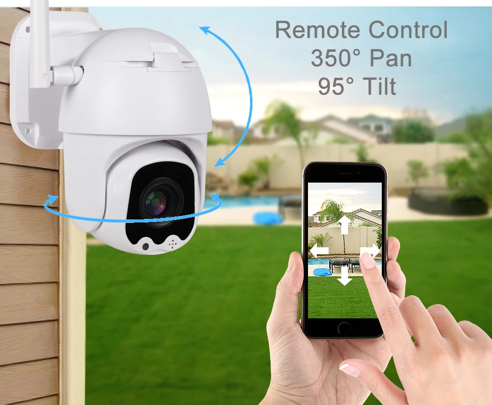 4X моторизованный зум Беспроводная PTZ IP Camara 1080P наружная Wifi камера безопасности ИК