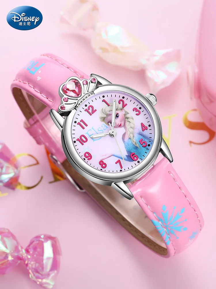 Disney Frozen Elsa Princess водонепроницаемые кварцевые часы милые Мультяшные часы для девочек