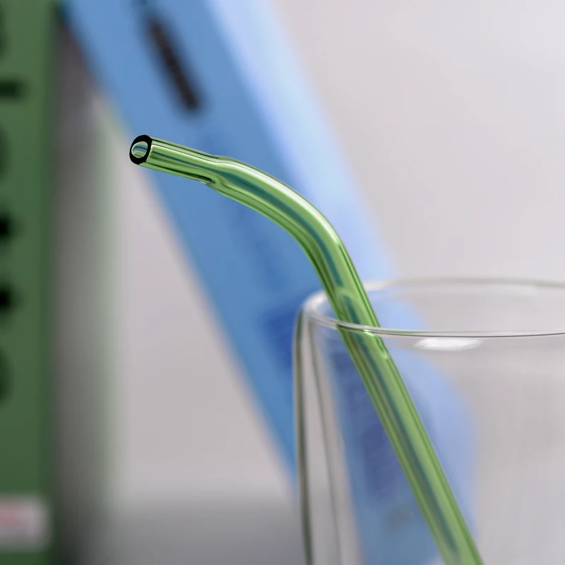 2 шт./лот многоразовые стеклянные соломинки pyrex + 1 щетка для очистки соломы