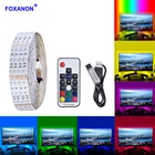 Светодиодная лента Foxanon 5 В USB, водонепроницаемая RGB лампа 2835 3528 SMD 32417 клавиша, пульт дистанционного управления HDTV TV, настольный ПК экран, подсветка, смещение освещения