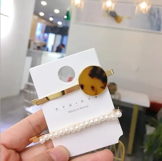 pcs/set FashionVintage Crystal Pearl Geometric Round Square Hair Clip Hairpin Elegant Wedding Engagement Headwear Jewelry | Украшения и