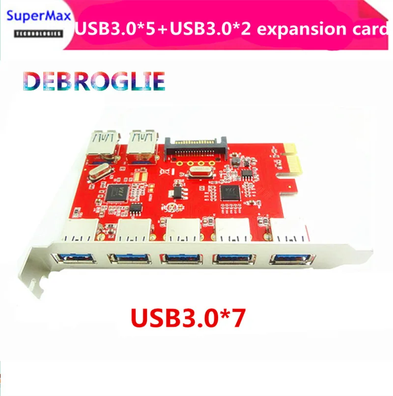 

PCI-E настольная машина 5 рот USB3.0 адаптер Карта встроенный 2 рот USB.0 Расширительная карта